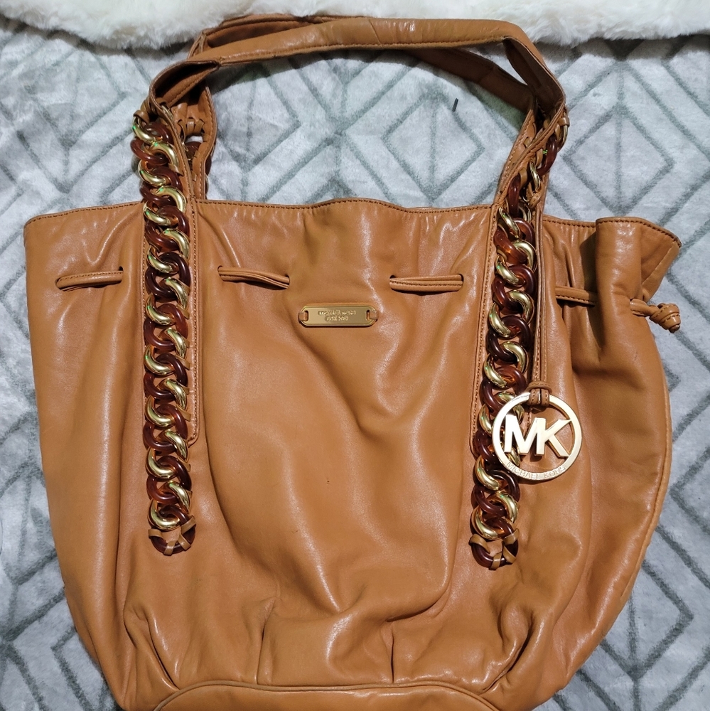 Authentic Vintage Michael Kors Brown Leather Tote